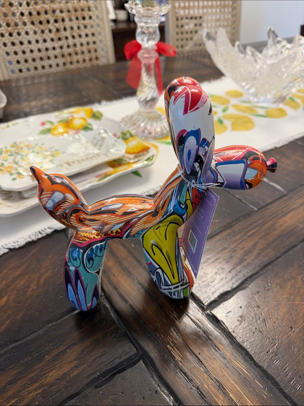 Bold Luck Colorful Graffiti-Style Dog Sculpture
